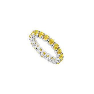 Yellow Sapphire Eternity Band : 14K White Gold - 2.00 CT TGW
