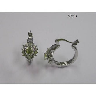 Yellow Round and Baguette CZ Earring