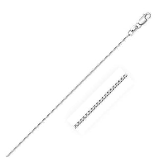 14k White Gold Classic Box Chain 0.7mm, size 24''