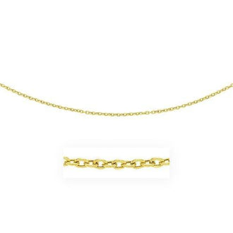 3.5mm 14k Yellow Gold Pendant Chain with Textured Links, size 16''