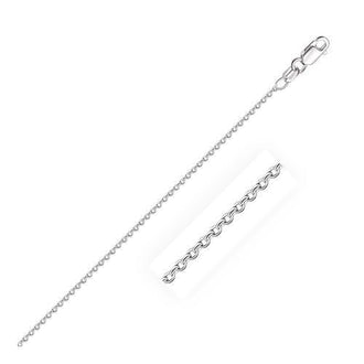 18k White Gold Round Cable Chain 1.5mm, size 16''