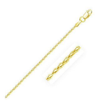 14k Yellow Gold Round Wheat Chain 1.5mm, size 16''