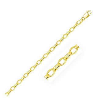 4.6mm 14k Yellow Gold Oval Rolo Chain, size 18''