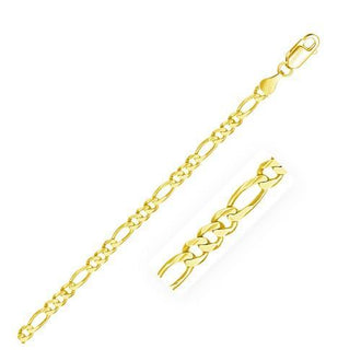 3.8mm 14k Yellow Gold Solid Figaro Chain, size 16''