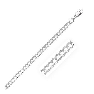 4.7mm 14k White Gold Solid Curb Chain, size 18''