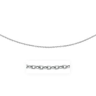 3.5mm 14k White Gold Pendant Chain with Textured Links, size 16''