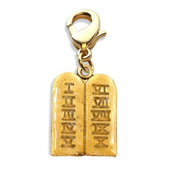 Ten Commandments Charm Dangle in Gold