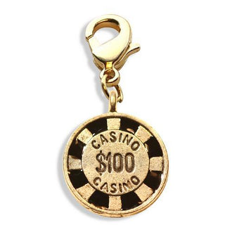 Casino Chip Charm Dangle in Gold