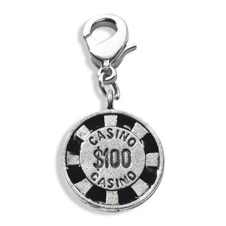 Casino Chip Charm Dangle in Silver