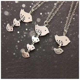 Happy Bird Day Necklace in Sterling Silver