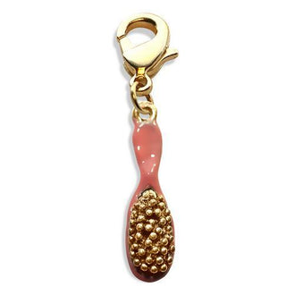 Hair Brush Charm Dangle in Gold