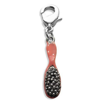 Hair Brush Charm Dangle in Silver