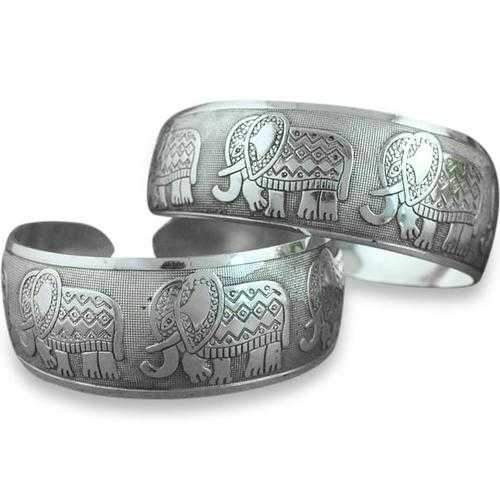 Thai Five Elephant Family Bangle Bracelet
