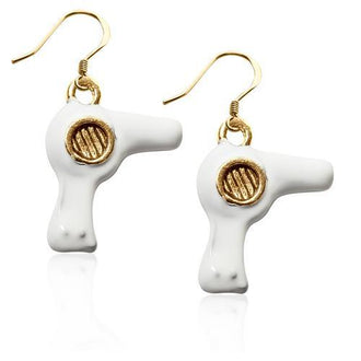 Hair Dryer Charm Earrings in Gold