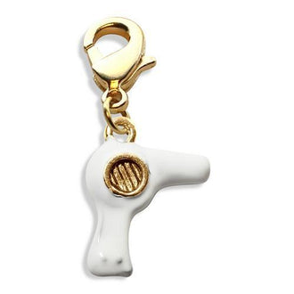 Hair Dryer Charm Dangle in Gold