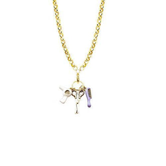 Beautician Charm Necklace in Gold