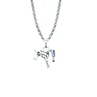 Beautician Charm Necklace in Silver