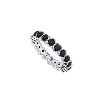 Black Diamond Eternity Band : 14K White Gold - 1.00 CT Diamonds