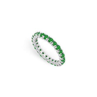 Emerald Eternity Band : 14K White Gold - 1.00 CT TGW