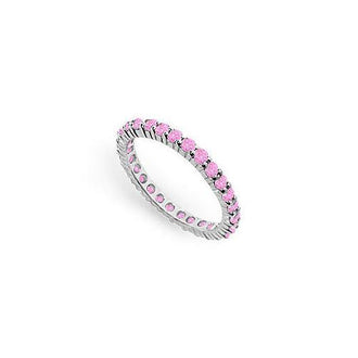 Pink Sapphire Eternity Band : 14K White Gold  1.00 CT TGW