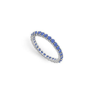 Blue Sapphire Eternity Band : 14K White Gold  1.00 CT TGW