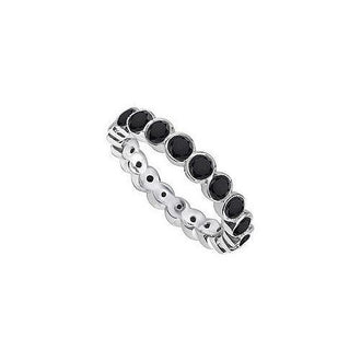 Black Diamond Eternity Band : 14K White Gold - 2.00 CT Diamonds