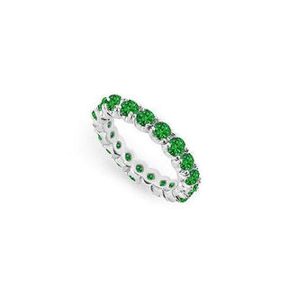 Emerald Eternity Band : 14K White Gold - 2.00 CT TGW