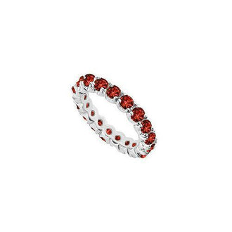 Garnet Eternity Band : 14K White Gold - 2.00 CT TGW