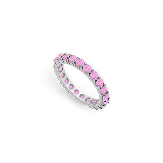 Pink Sapphire Eternity Band : 14K White Gold  2.00 CT TGW