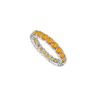 Citrine Eternity Band : 14K White Gold  5.00 CT TGW