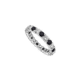 Black and White Diamond Eternity Band : 14K White Gold   5.00 CT Diamonds