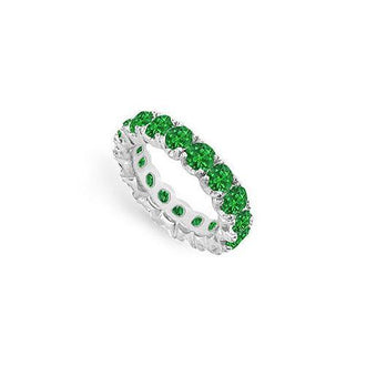 Emerald Eternity Band : 14K White Gold - 5.00 CT TGW