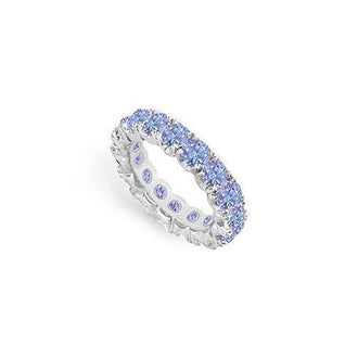 Tanzanite Eternity Band : 14K White Gold - 5.00 CT TGW