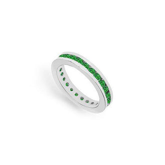 Emerald Eternity Band : 14K White Gold  1.00 CT TGW