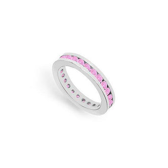 Pink Sapphire Eternity Band : 14K White Gold  1.00 CT TGW