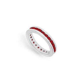 Ruby Eternity Band : 14K White Gold  1.00 CT TGW