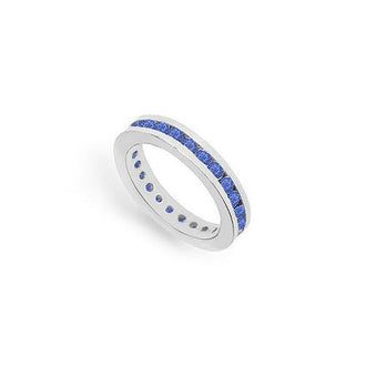 Blue Sapphire Eternity Band : 14K White Gold  1.00 CT TGW