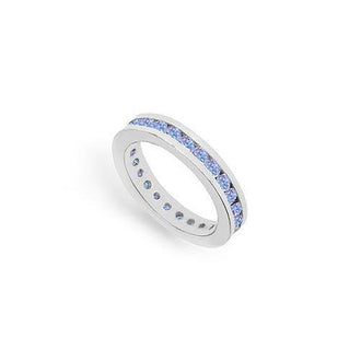 Tanzanite Channel-Set Eternity Band : 14K White Gold - 1.00 CT TGW