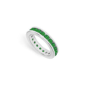 Emerald Eternity Band : 14K White Gold  2.00 CT TGW