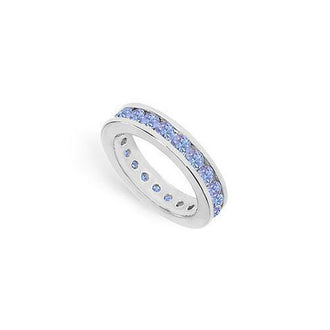 Tanzanite Channel-Set Eternity Band : 14K White Gold - 2.00 CT TGW