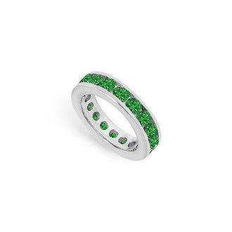 Emerald Eternity Band : 14K White Gold  3.00 CT TGW