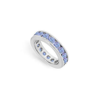 Tanzanite Channel-Set Eternity Band : 14K White Gold - 3.00 CT TGW