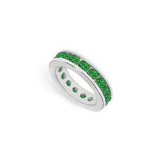 Emerald Eternity Band : 14K White Gold  4.00 CT TGW