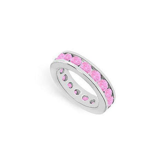 Pink Sapphire Eternity Band : 14K White Gold  4.00 CT TGW