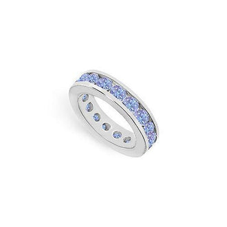 Tanzanite Channel-Set Eternity Band : 14K White Gold - 4.00 CT TGW