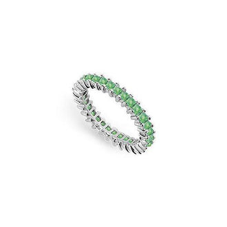 Emerald Eternity Band : 14K White Gold  2.00 CT TGW