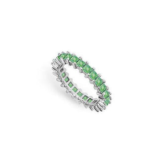 Emerald Eternity Band : 14K White Gold  3.00 CT TGW