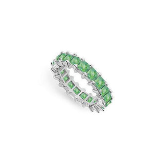 Emerald Eternity Band : 14K White Gold  4.00 CT TGW