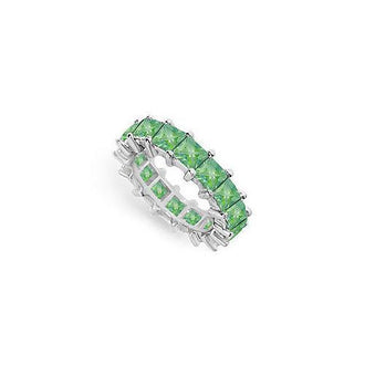 Emerald Eternity Band : 14K White Gold  5.00 CT TGW