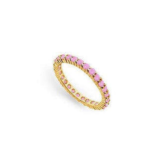 Pink Sapphire Eternity Band : 14K Yellow Gold  1.00 CT TGW